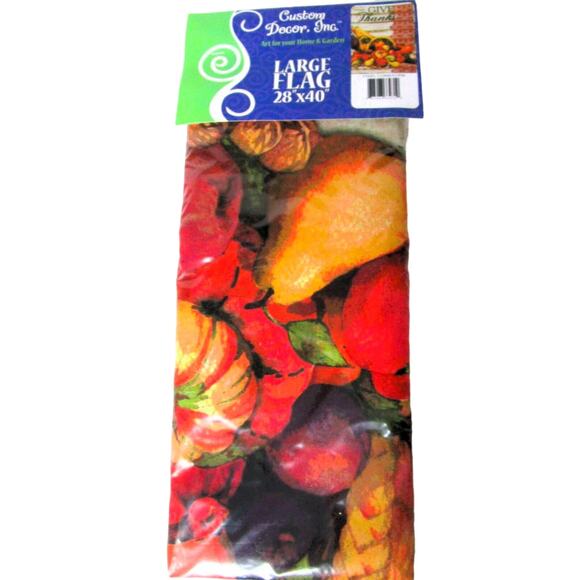 Custom Décor Thanksgiving Garden Flag Cornucopia Large 28 x 40 Inches Fabric - Picture 1 of 1